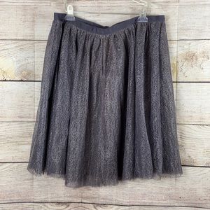 Isaac Mizrahi For Target Grey Metallic Silver Tulle Party Midi Skirt  Size 16